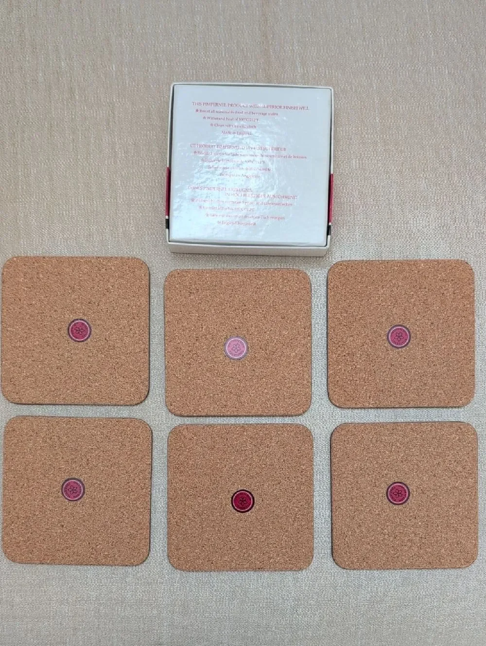 Vintage Pimpernel Cat Coasters Set of 6 Cat and Floral Designs Made in England